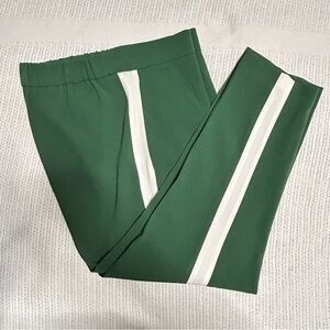 Babaton Aritza women’s size 6 Cropped Conan Pant Green with White Stripe Holiday